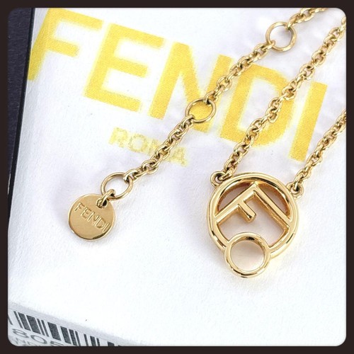 Fendi necklace gold brand - fendi,