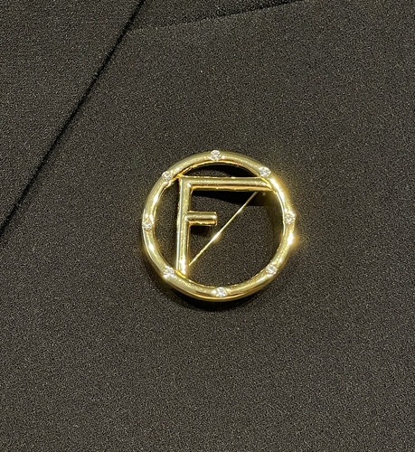 Gold fendi with logo - gold,